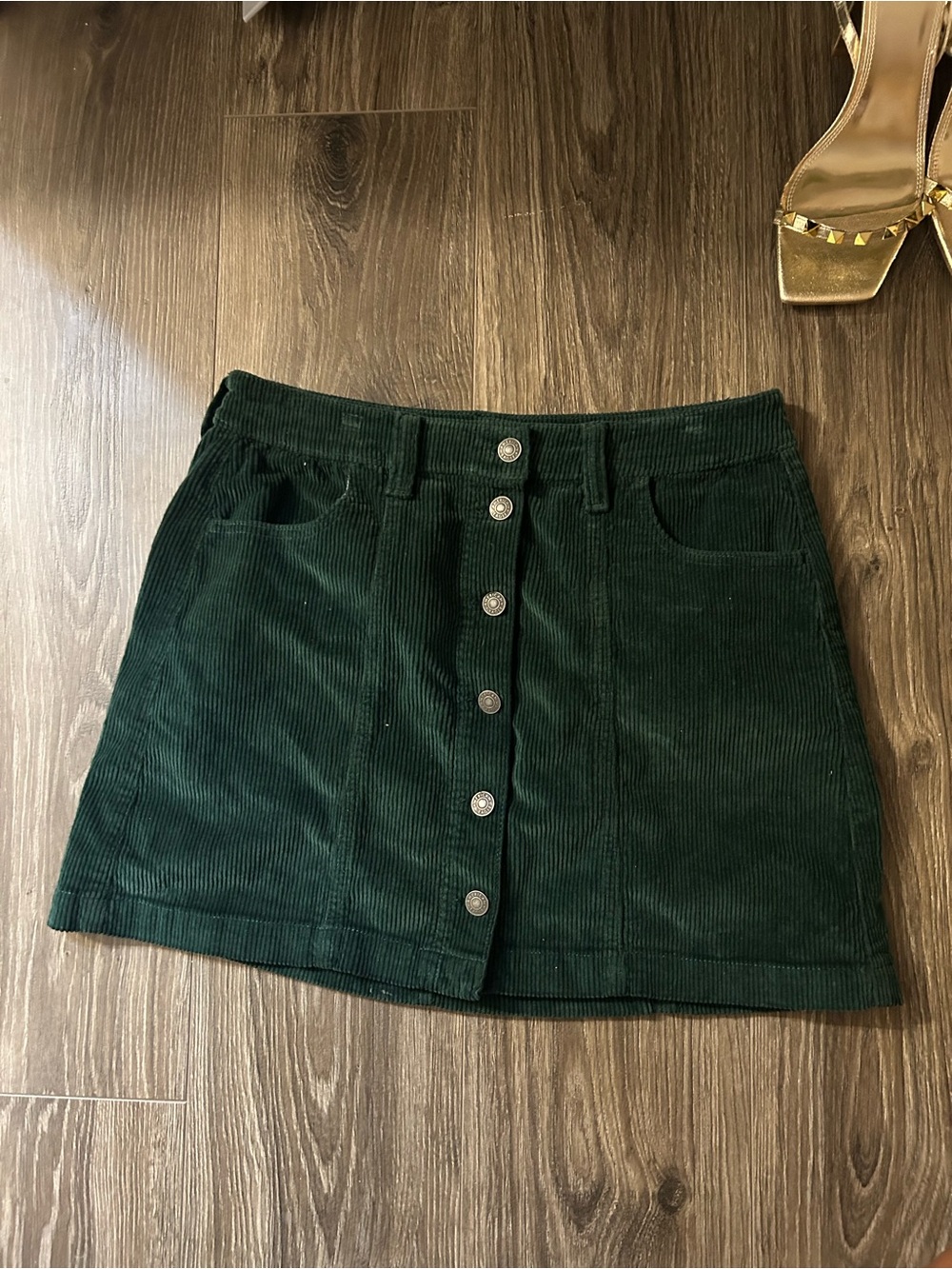 NWT American Eagle Outfitters Dark Green Corduroy Skirt - Picture 9 of 9